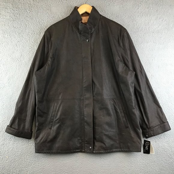 New Remy leather Men's Soft Jacket brown size XL